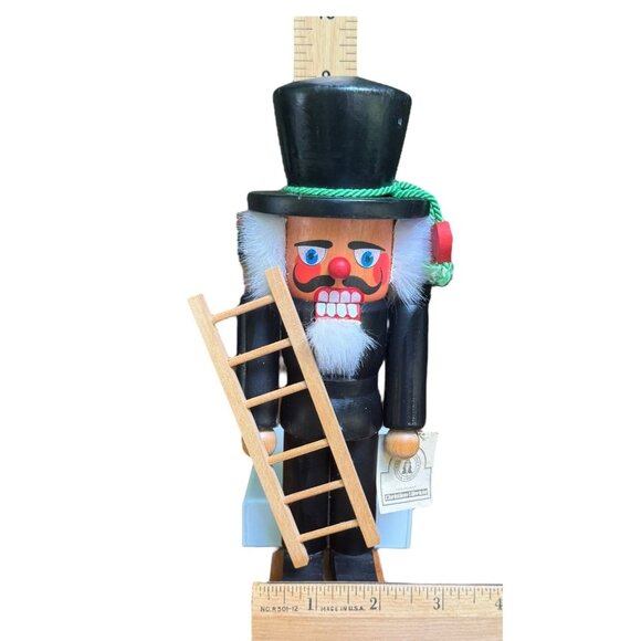 Vtg Christian Ulbricht Seiffener Nutcracker Chimney Sweeper w/Ladder Erzgebirge - Picture 7 of 7
